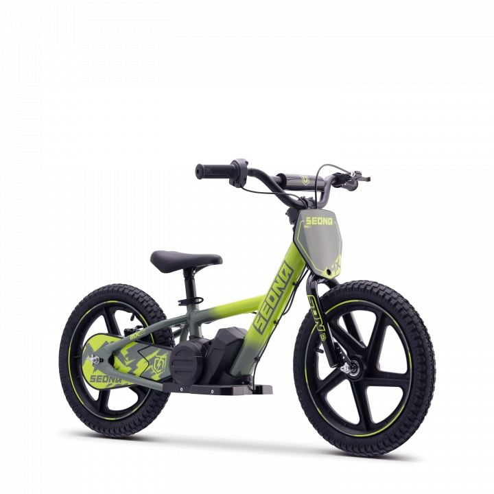 Draisienne électrique enfant SEDNA MX 16 pouces vert, 5 à 12 ans