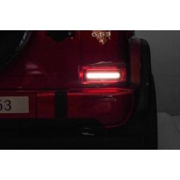 Mercedes G63 AMG XXL 2 places Rouge Métallisée, voiture électrique pour enfant, 2 x 24 volts 7Ah - 4 moteurs