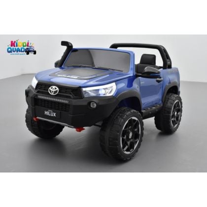Destockage Toyota Hilux bleu 24 Volts électrique pour enfant, 4x4 électrique enfant 2 places 2 x 24 Volts 7Ah, 4 moteurs