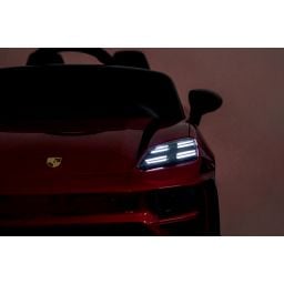 Porsche Macan Rouge Métallisée, voiture électrique enfant, 24 Volts - 2 moteurs