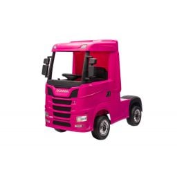 Scania R500 rose 2 x 12V, camion électrique enfant 12 volts télécommande parentale 2.4 Ghz, 12V 14Ah, 4 
