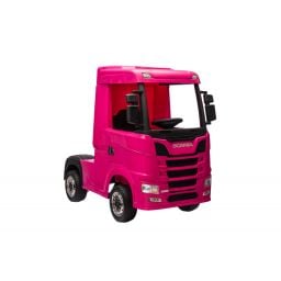 Scania R500 rose 2 x 12V, camion électrique enfant 12 volts télécommande parentale 2.4 Ghz, 12V 14Ah, 4 
