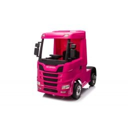 Scania R500 rose 2 x 12V, camion électrique enfant 12 volts télécommande parentale 2.4 Ghz, 12V 14Ah, 4 