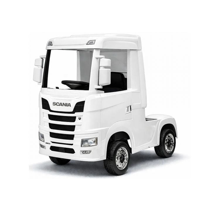 Scania R500 blanc 2 x 12V, camion électrique enfant 12 volts télécommande parentale 2.4 Ghz, 12V 14Ah, 4 
