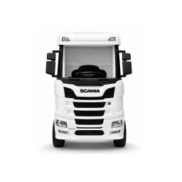 Scania R500 blanc 2 x 12V, camion électrique enfant 12 volts télécommande parentale 2.4 Ghz, 12V 14Ah, 4 