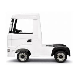 Scania R500 blanc 2 x 12V, camion électrique enfant 12 volts télécommande parentale 2.4 Ghz, 12V 14Ah, 4 