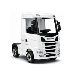 Scania R500 blanc 2 x 12V, camion électrique enfant 12 volts télécommande parentale 2.4 Ghz, 12V 14Ah, 4 