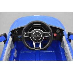 Audi TT RS Roadster 12 volts Bleu Ara Cristal, voiture électrique enfant télécommande parentale 2.4 GHZ, 12 volts, 2 moteurs
