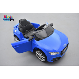 Audi TT RS Roadster 12 volts Bleu Ara Cristal, voiture électrique enfant télécommande parentale 2.4 GHZ, 12 volts, 2 moteurs