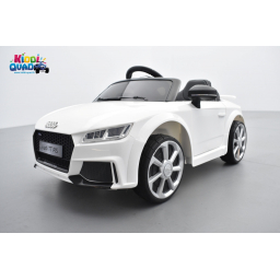 Audi TT RS Roadster 12 volts Blanc Glacier, voiture électrique enfant télécommande parentale 2.4 GHZ, 12 volts, 2 moteurs