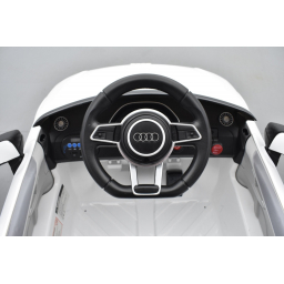 Audi TT RS Roadster 12 volts Blanc Glacier, voiture électrique enfant télécommande parentale 2.4 GHZ, 12 volts, 2 moteurs