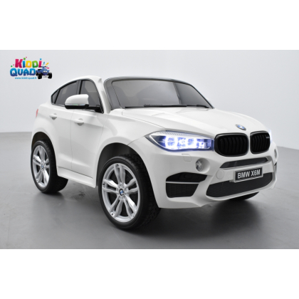 BMW X6 M Blanc 2 places, voiture électrique enfant , 12 volts - 10AH, 2 moteurs